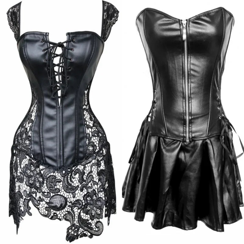 Plus Size PU Leather Pole Dance Lingerie for Women - Elegant Erotic Costumes and Underwear