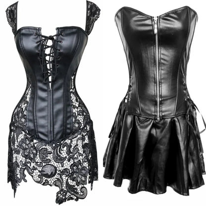 Plus Size PU Leather Pole Dance Lingerie for Women - Elegant Erotic Costumes and Underwear