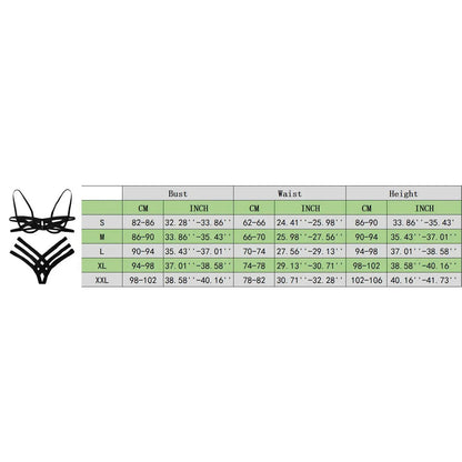 Amnesia Bondage, Sexy Lingerie, Women'S Bra and Panty Set, Erotic, Hollow-Out, Black, No Cups, Julia - Style Bra, Thong（